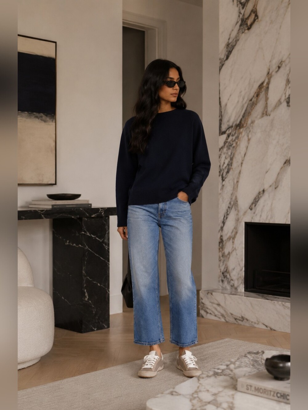 Navy 100% Cashmere Gap Sweater Size M
